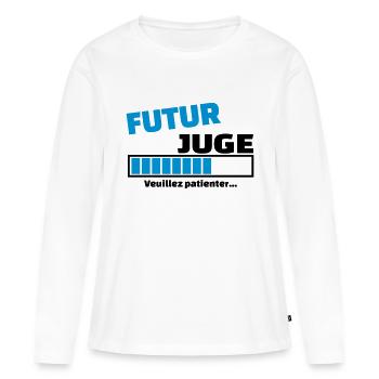 futur juge - T-shirt manches longues Premium bio Femme - blanc - Devant - Julia (174cm)