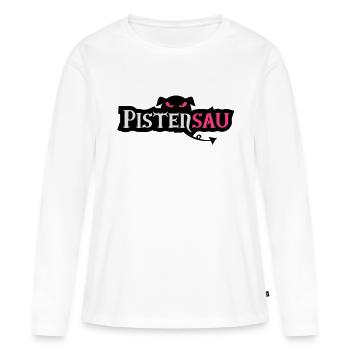 Pistensau - T-shirt manches longues Premium bio Femme - blanc - Devant - Julia (174cm)