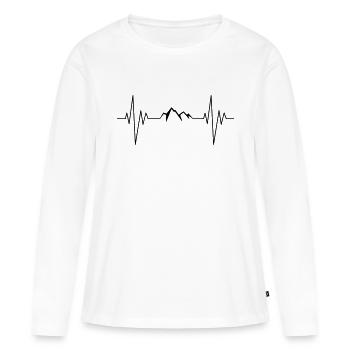 Mountains Pulse - Frauen Premium Bio Langarmshirt - Weiß - Vorne - Julia (174cm)