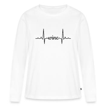 WINE Wein - Frauen Premium Bio Langarmshirt - Weiß - Vorne - Julia (174cm)