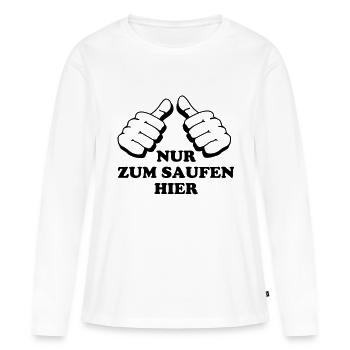 seulement pour boire ici - T-shirt manches longues Premium bio Femme - blanc - Devant - Julia (174cm)