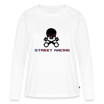 STREET RACING - T-shirt manches longues Premium bio Femme - blanc - Devant - Julia (174cm)