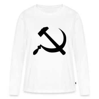 communisme - T-shirt manches longues Premium bio Femme - blanc - Devant - Julia (174cm)