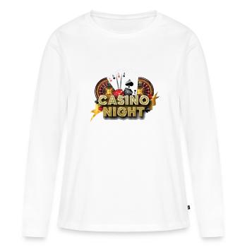 roulette - T-shirt manches longues Premium bio Femme - blanc - Devant - Julia (174cm)