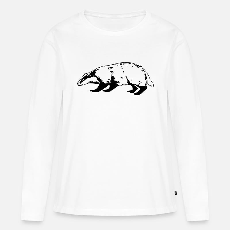 Dachs - Frauen Premium Bio Langarmshirt - Weiß