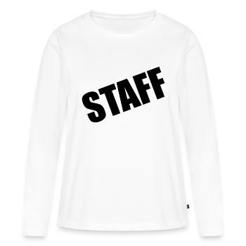 Staff - T-shirt manches longues Premium bio Femme - blanc - Devant - Julia (174cm)
