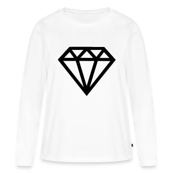 Diamant - T-shirt manches longues Premium bio Femme - blanc - Devant - Julia (174cm)