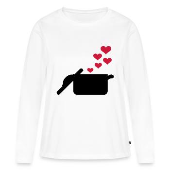 Cooking pot - Women's Premium Organic Long Sleeve Shirt - white - Front - Julia (174cm)