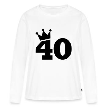 40 - T-shirt manches longues Premium bio Femme - blanc - Devant - Julia (174cm)