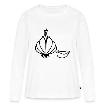 Ail - T-shirt manches longues Premium bio Femme - blanc - Devant - Julia (174cm)