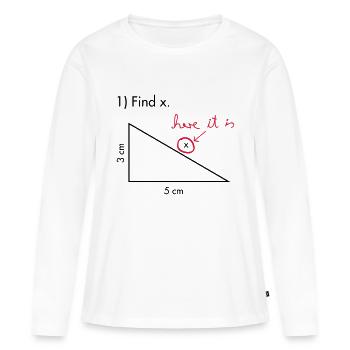 Trouver x - T-shirt manches longues Premium bio Femme - blanc - Devant - Julia (174cm)