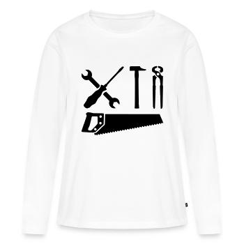 Tools - Women's Premium Organic Long Sleeve Shirt - white - Front - Julia (174cm)