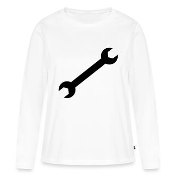 Clé - T-shirt manches longues Premium bio Femme - blanc - Devant - Julia (174cm)