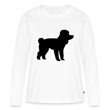 Caniche - T-shirt manches longues Premium bio Femme - blanc - Devant - Julia (174cm)