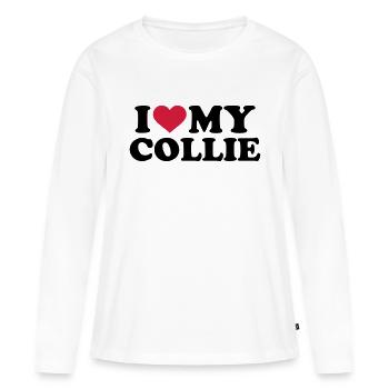 Collie - Frauen Premium Bio Langarmshirt - Weiß - Vorne - Julia (174cm)