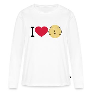 i love ass herz liebe logo rund nackte frau sexy a - Frauen Premium Bio Langarmshirt - Weiß - Vorne - Julia (174cm)