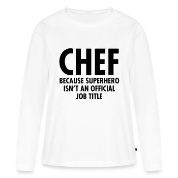 Chef - Superhero - T-shirt manches longues Premium bio Femme - blanc - Devant - Julia (174cm)
