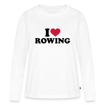 Rudern - Frauen Premium Bio Langarmshirt - Weiß - Vorne - Julia (174cm)