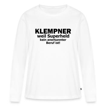 Klempner - Frauen Premium Bio Langarmshirt - Weiß - Vorne - Julia (174cm)