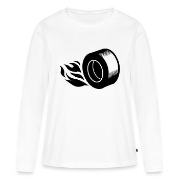 tire - Women's Premium Organic Long Sleeve Shirt - white - Front - Julia (174cm)