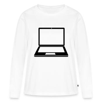 Laptop Sign - Frauen Premium Bio Langarmshirt - Weiß - Vorne - Julia (174cm)
