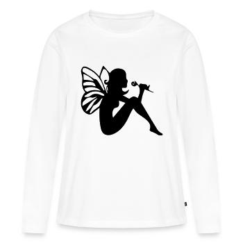 Elfe - Frauen Premium Bio Langarmshirt - Weiß - Vorne - Julia (174cm)