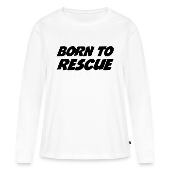 Secourisme / Secouriste / Secours / Secourir - T-shirt manches longues Premium bio Femme - blanc - Devant - Julia (174cm)