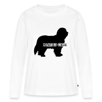 Bearded Collie - T-shirt manches longues Premium bio Femme - blanc - Devant - Julia (174cm)