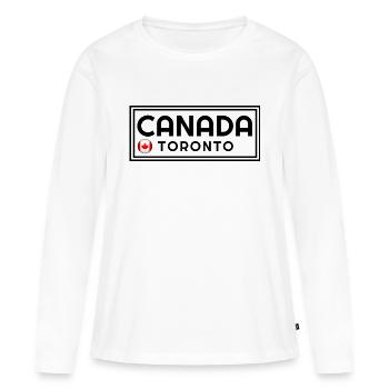 Canada, drapeau canadien, pays du Canada, Canada fla - T-shirt manches longues Premium bio Femme - blanc - Devant - Julia (174cm)