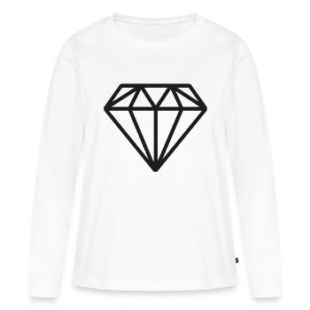 Diamond - Women's Premium Organic Long Sleeve Shirt - white - Front - Julia (174cm)