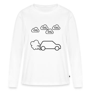 Conception des émissions de CO2 - T-shirt manches longues Premium bio Femme - blanc - Devant - Julia (174cm)