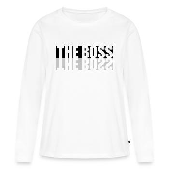 Reflection The Boss - Women's Premium Organic Long Sleeve Shirt - white - Front - Julia (174cm)