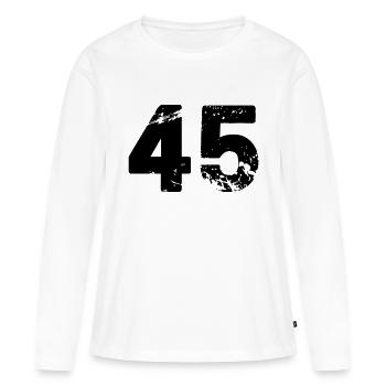 45 - T-shirt manches longues Premium bio Femme - blanc - Devant - Julia (174cm)