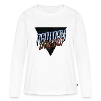 humour amour heureux génial amusant déclaration défensive - T-shirt manches longues Premium bio Femme - blanc - Devant - Julia (174cm)