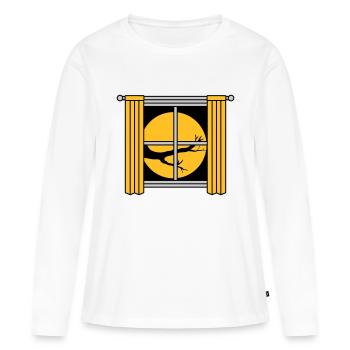 Fenêtre de l’arbre Moon Night - T-shirt manches longues Premium bio Femme - blanc - Devant - Julia (174cm)