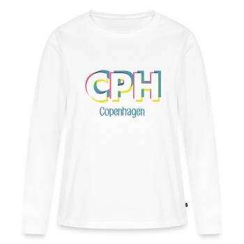Copenhague - CPH - Copenhague - Dänemark - Danemark - T-shirt manches longues Premium bio Femme - blanc - Devant - Julia (174cm)