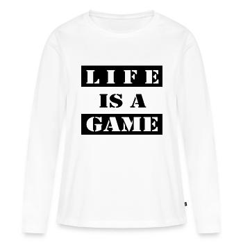 Jeu PC de jeu - T-shirt manches longues Premium bio Femme - blanc - Devant - Julia (174cm)