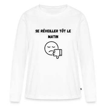t-shirt original - T-shirt manches longues Premium bio Femme - blanc - Devant - Julia (174cm)