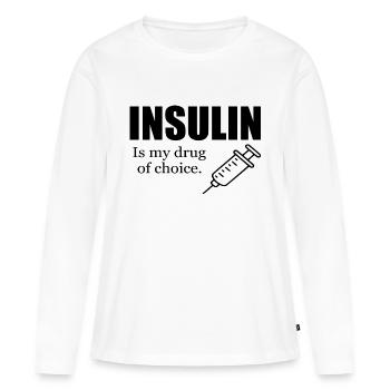 Médicament de choix drôle de diabète - T-shirt manches longues Premium bio Femme - blanc - Devant - Julia (174cm)