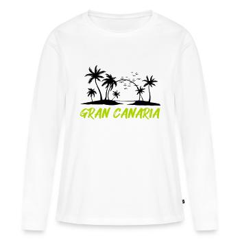 gran canaria - Frauen Premium Bio Langarmshirt - Weiß - Vorne - Julia (174cm)