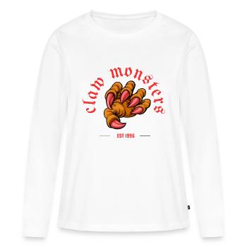 Monstres à griffes - T-shirt manches longues Premium bio Femme - blanc - Devant - Julia (174cm)