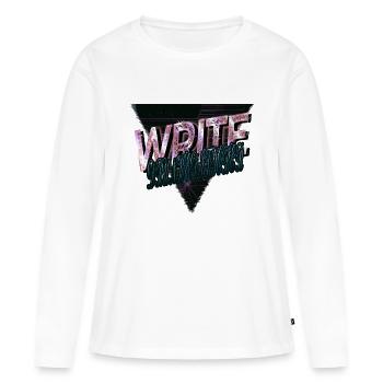 Noël Idée Blog Blagues Costume - T-shirt manches longues Premium bio Femme - blanc - Devant - Julia (174cm)