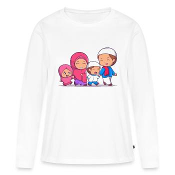 Ramadan Mubarak muslim islam Fasten moslem Allah - Frauen Premium Bio Langarmshirt - Weiß - Vorne - Julia (174cm)