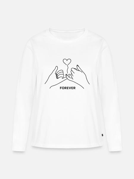 forever herz - Frauen Premium Bio Langarmshirt - Weiß