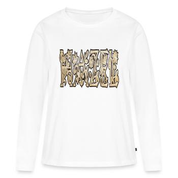hazel - Frauen Premium Bio Langarmshirt - Weiß - Vorne - Julia (174cm)
