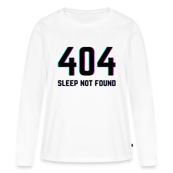 404 Schlaf Nicht gefunden - Frauen Premium Bio Langarmshirt - Weiß - Vorne - Julia (174cm)