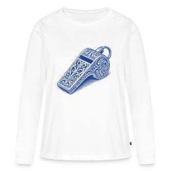 Whistle - Women's Premium Organic Long Sleeve Shirt - white - Front - Julia (174cm)