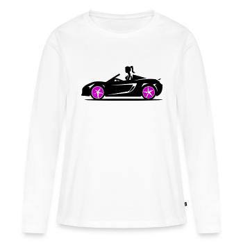 Femme Voiture de sport Cabriolet Voiture - T-shirt manches longues Premium bio Femme - blanc - Devant - Julia (174cm)