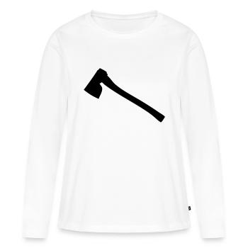 AXT - Frauen Premium Bio Langarmshirt - Weiß - Vorne - Julia (174cm)