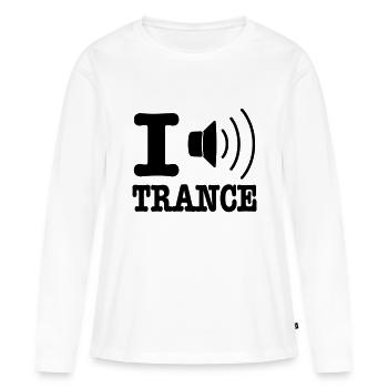 I speaker trance / I love trance - T-shirt manches longues Premium bio Femme - blanc - Devant - Julia (174cm)